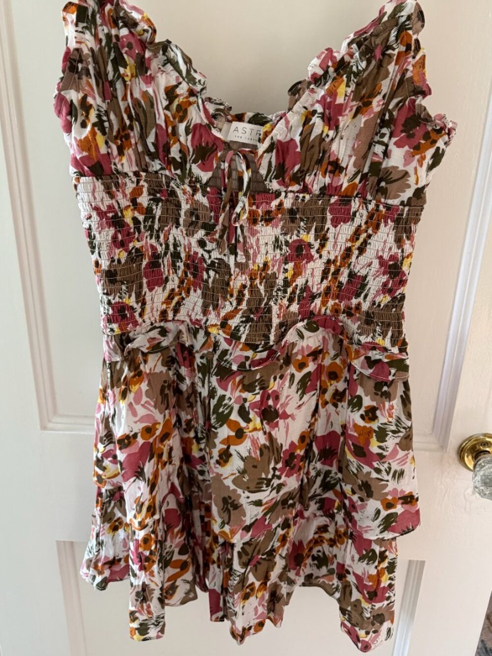 ASTR the Label: Blossom Tiered Ruffle Smocked Mini Dress